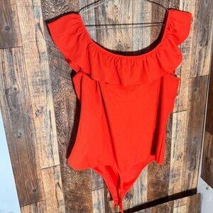 Women's Red Ruffle Tank Top